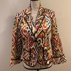 Christopher & Banks Multicolor Ikat Blazer